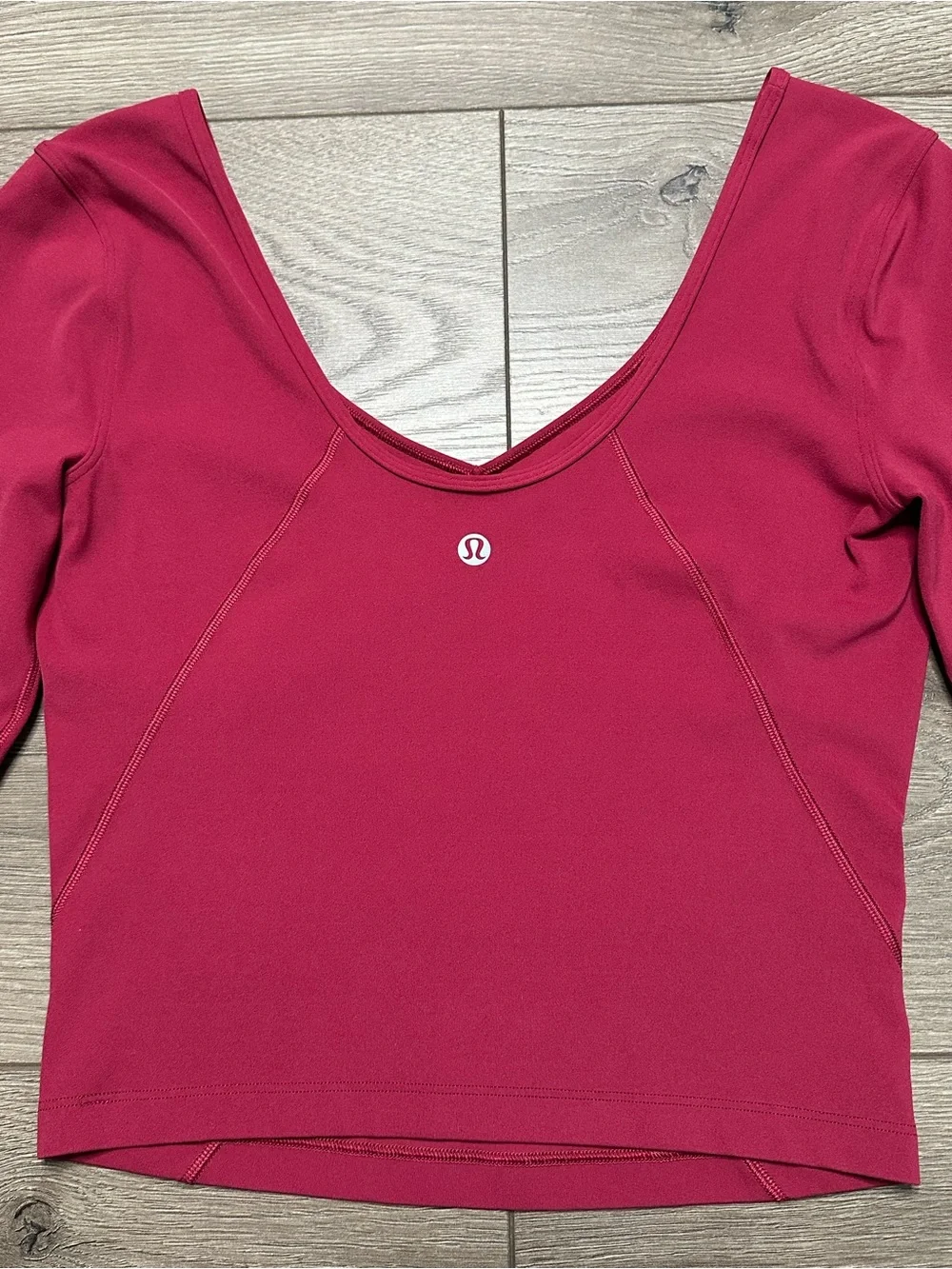 Lululemon Align Long Sleeve Crop Shirt Pomegranate Red Pink Size 4